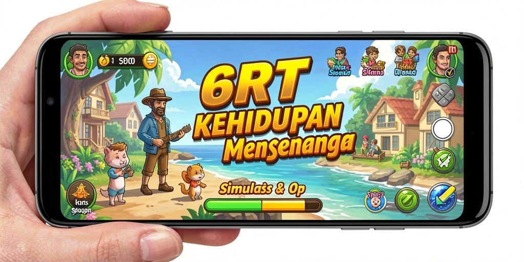 Gameplay simulator kehidupan di 6RT yang mendebarkan dan interaktif.