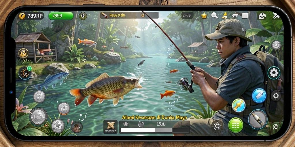 Tampilan gameplay 789RP yang seru dan penuh aksi memancing.