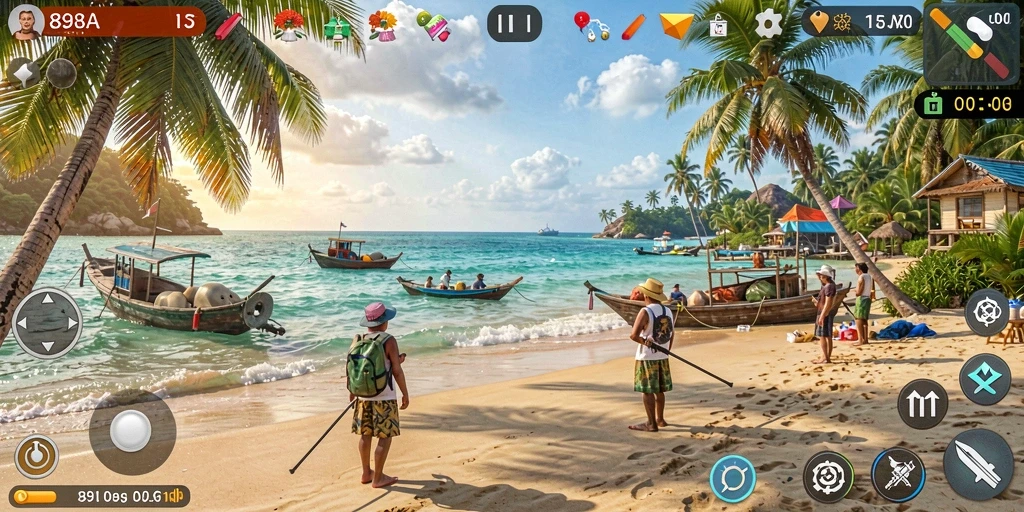 Tangkapan layar menunjukkan gameplay realistis dan interaksi karakter di 898A.