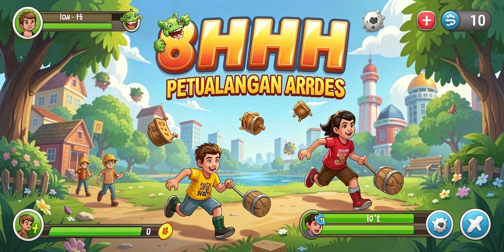 Tampilan gameplay seru dan penuh tantangan dari 8HHH.