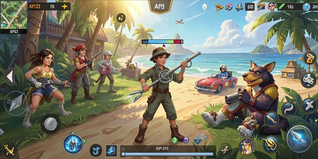 Tangkapan layar menunjukkan gameplay santai dan menyenangkan API33.