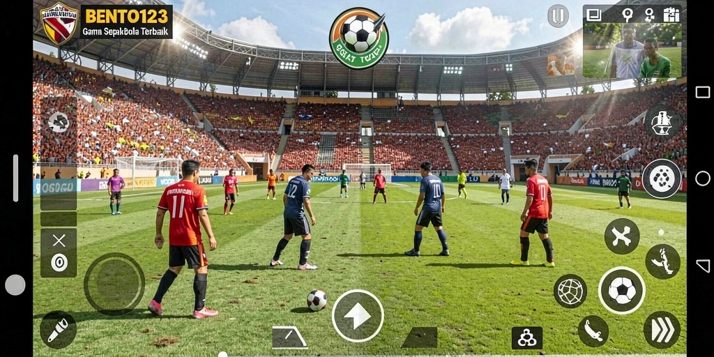 Tampilan gameplay <strong>BENTO123</strong> yang mengesankan dengan aksi sepak bola seru.