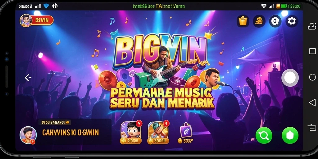 Gambaran gameplay <strong>BIGWIN</strong> dengan tantangan musik yang seru.