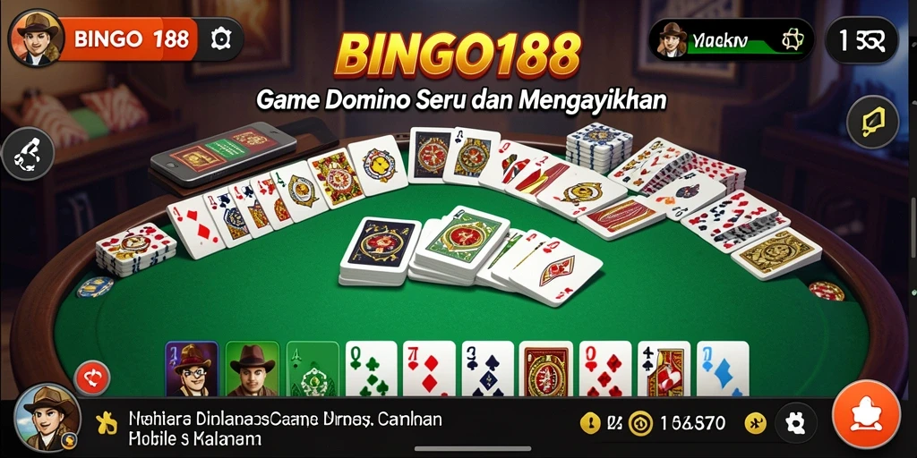 Tangkapan layar BINGO188 menunjukkan gameplay domino yang seru dan interaktif.