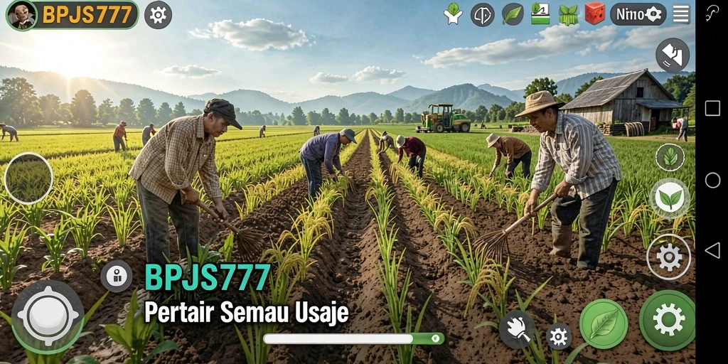 Screenshot gameplay BPJS777 menampilkan aktivitas bertani yang menyenangkan.