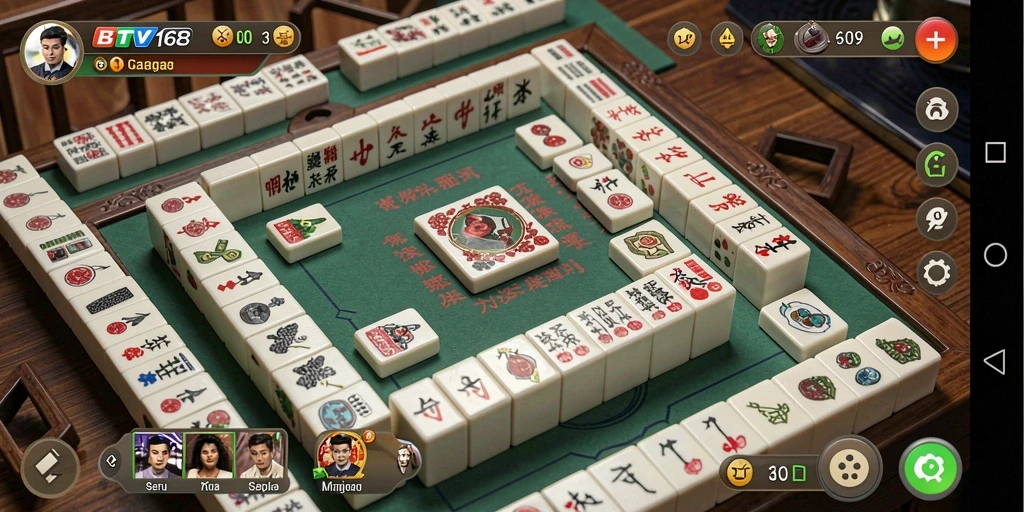 Tampilan gameplay BTV168 yang menarik dalam permainan Mahjong.