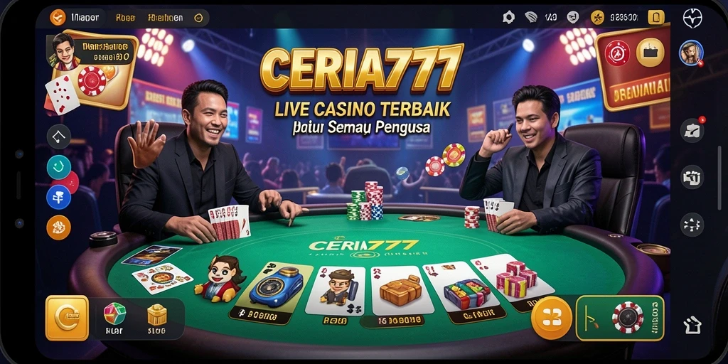 Screenshot CERIA777 memperlihatkan dealer langsung yang siap bermain dengan pemain.