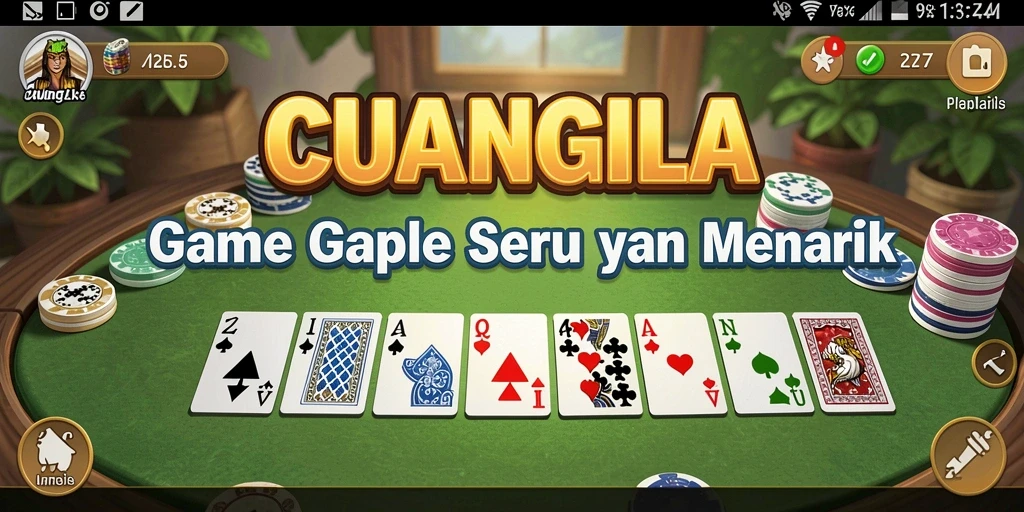 Screenshot gameplay Gaple CUANGILA dengan desain yang menarik.