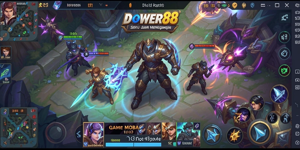 Tampilan seru dari aktivitas gameplay DOWER88 MOBA.