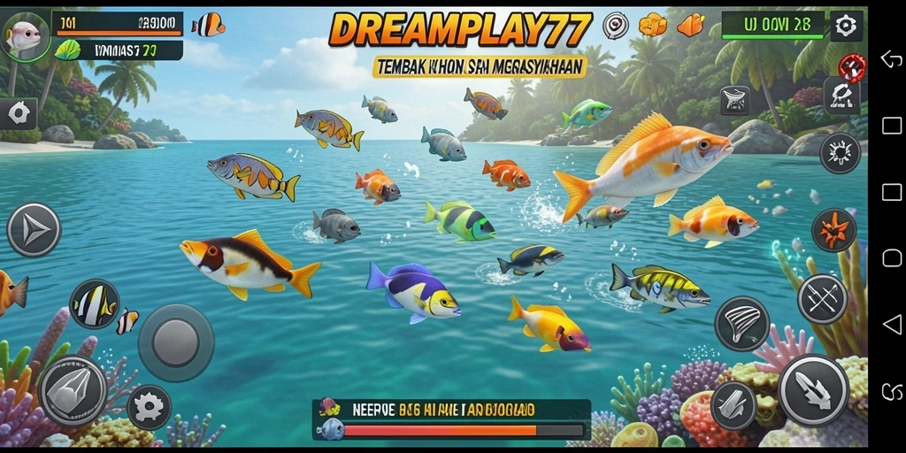 Tampilan gameplay Tembak Ikan yang menarik dan seru.