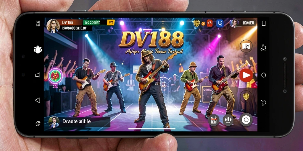 Screenshot gameplay DV188 yang menunjukkan interaksi musik.