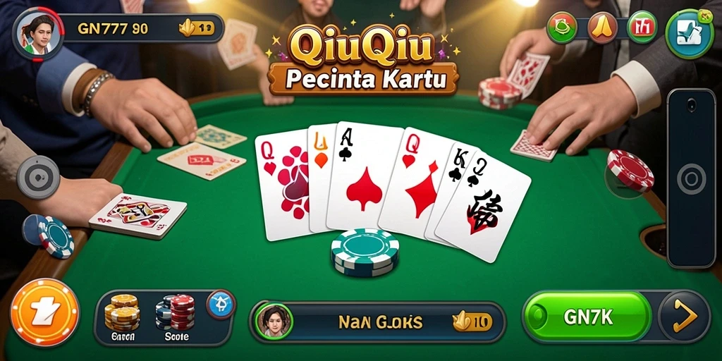 Tampilan gameplay QiuQiu yang seru dan interaktif.