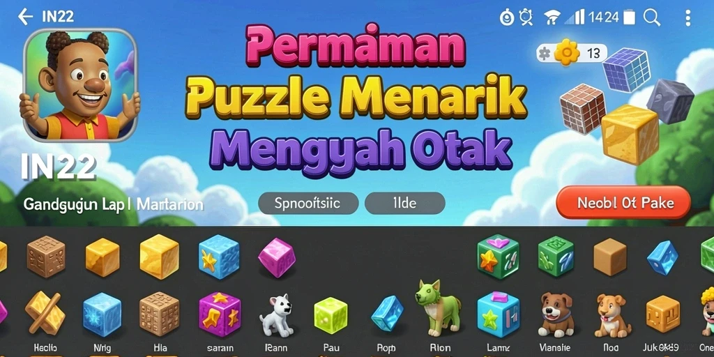 Tampilan permainan <strong>IN22</strong> yang seru dan menantang dengan gameplay puzzle.