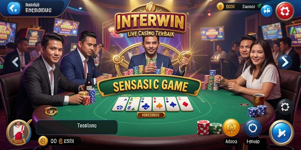 Tampilan menakjubkan dari gameplay Live Casino INTERWIN.