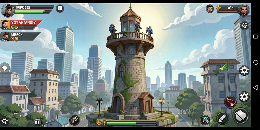 Screenshot MPO555 menampilkan aksi seru dalam strategi Tower Defense.