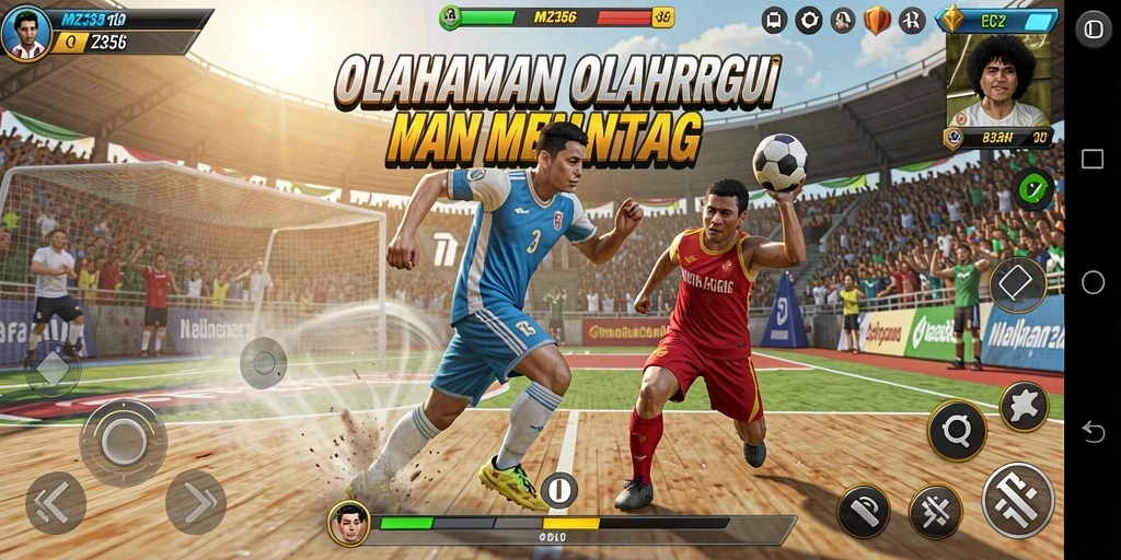 Tampilan gameplay dari MZ356 yang penuh aksi dan strategi olahraga.