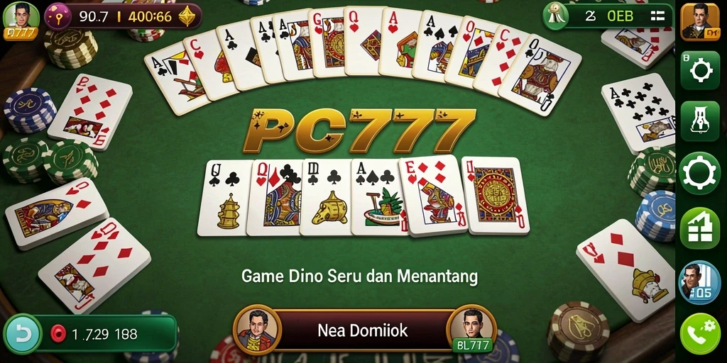 Tampilan menarik dari gameplay domino PC777 yang seru.