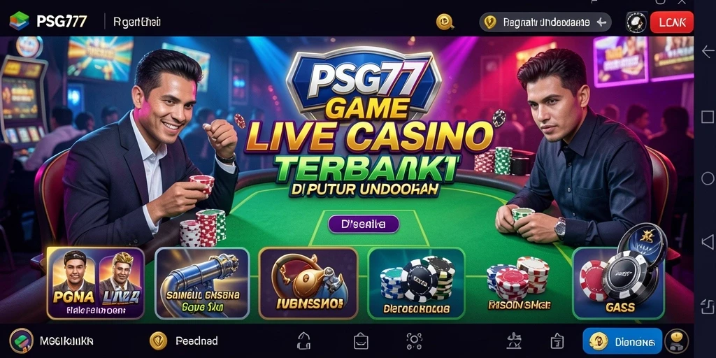 Gameplay Live Casino seru di PSG77 dengan dealer langsung.