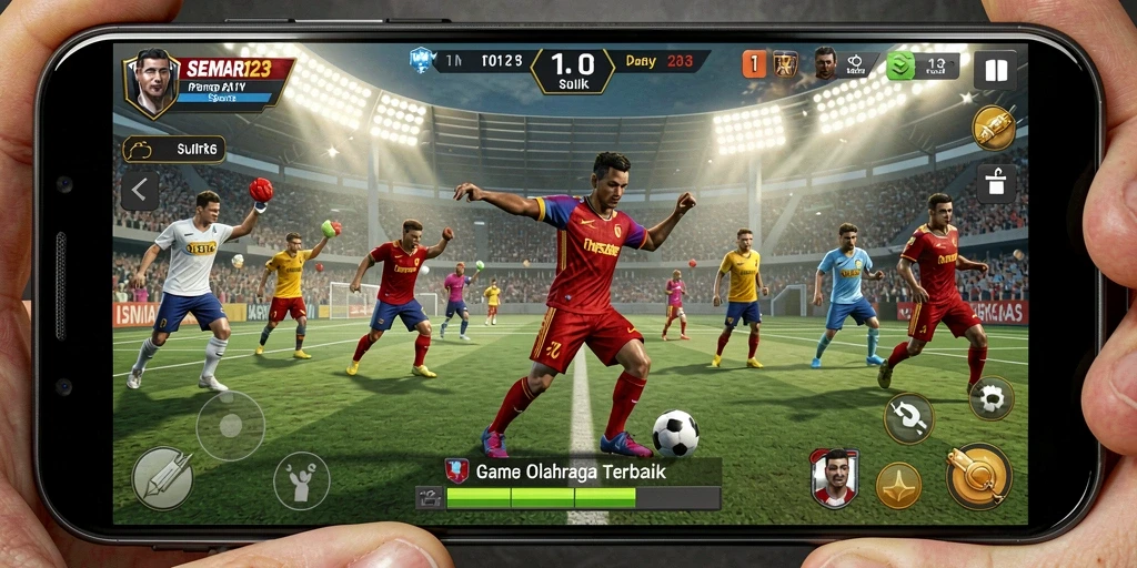 Tampilan gameplay menarik dari SEMAR123 di arena olahraga.