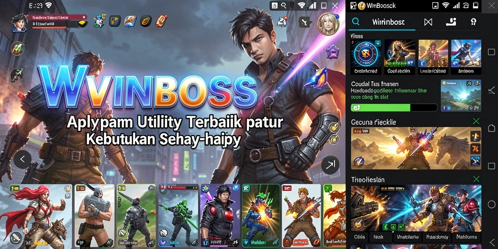Tampilan utama WINBOSS dengan fitur-fitur Utility yang menarik.